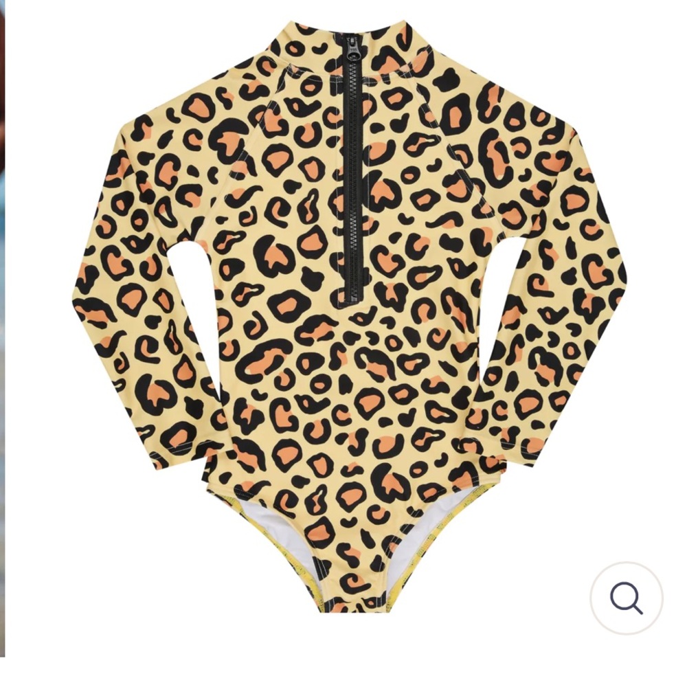NWT Infamous Swim Mini Blake Surfsuit in Sun Leopard size 8